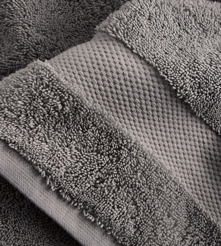 Organic Cotton Feather Touch Quick Dry Wash Cloth, Sharkskin Grey, Pack 24