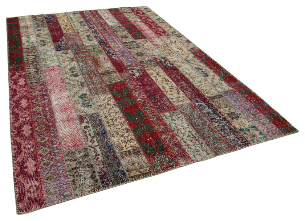 Rug N Carpet - Handmade Turkish 6' 8" x 10' 0" Unique Patchwork Area Rug