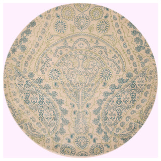 Green Transitional Paisley Jain Area Rug