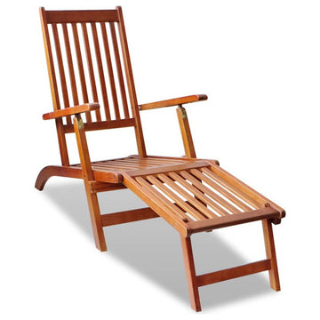 vidaXL Deckchair Patio Lounge Chair Folding Sunlounger Sunbed Solid Acacia Wood