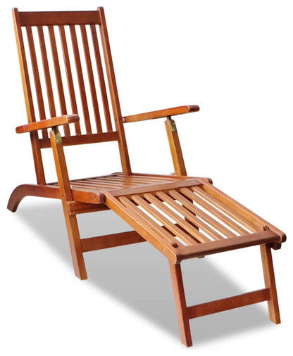 vidaXL Deckchair Patio Lounge Chair Folding Sunlounger Sunbed Solid Acacia Wood