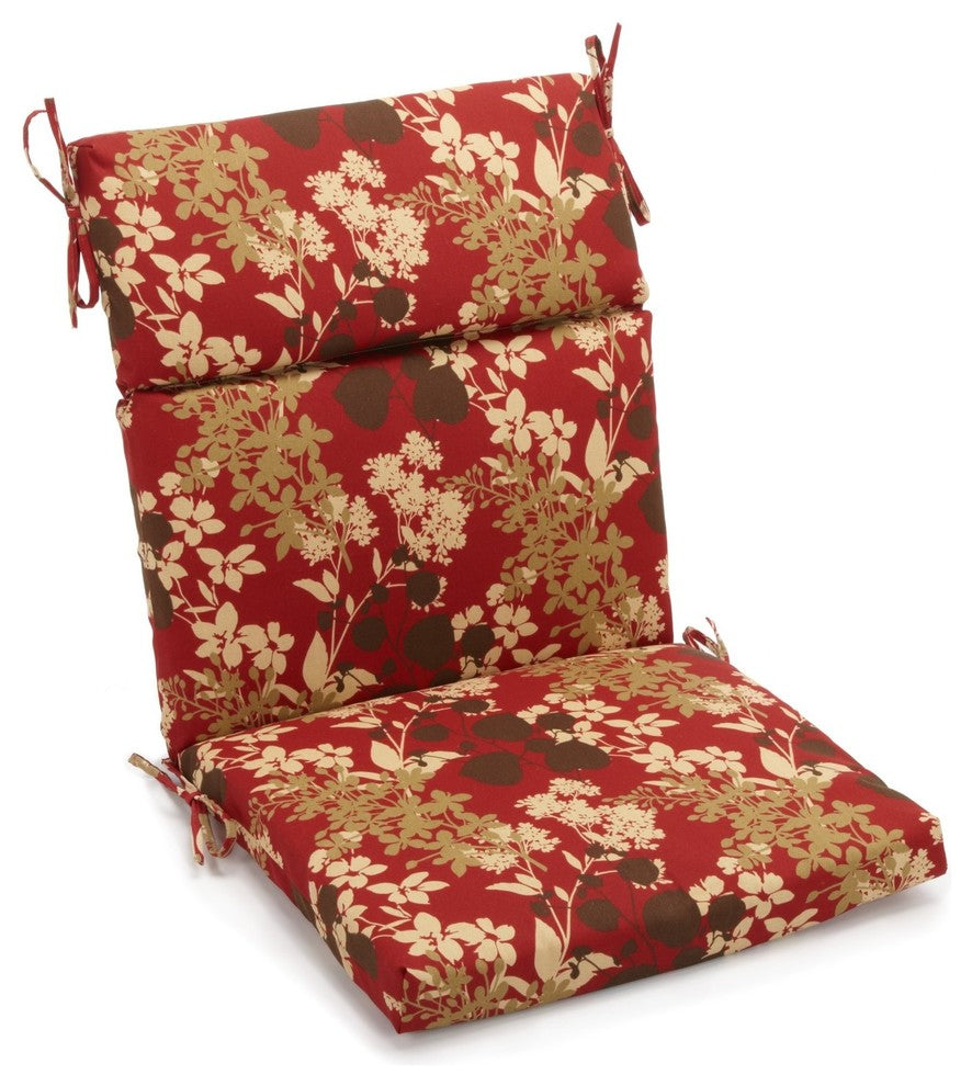 20"x42" Spun Polyester Squared Seat/Back Chair Cushion, Montfleuri Sangria