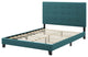 Contemporary Modern Bedroom Twin Size Platform Bed Frame, Fabric, Aqua Blue