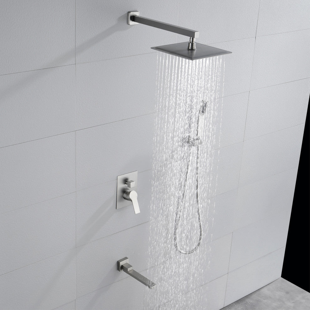10" Shower System With Shower, Brushed Nickel