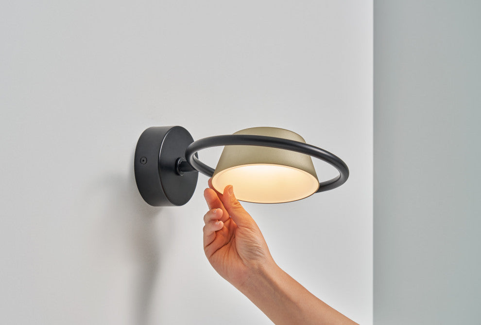 OLO RING Wall Lanp, Black/Champagne Gold