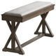 Benzara BM266494 Dining Bench With Padded Seat and Double Pedestal Base, Beige