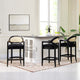 Americana Mid-Century Modern Rattan Cane Back Stool, Jet Black Woven, 26" Counter Height