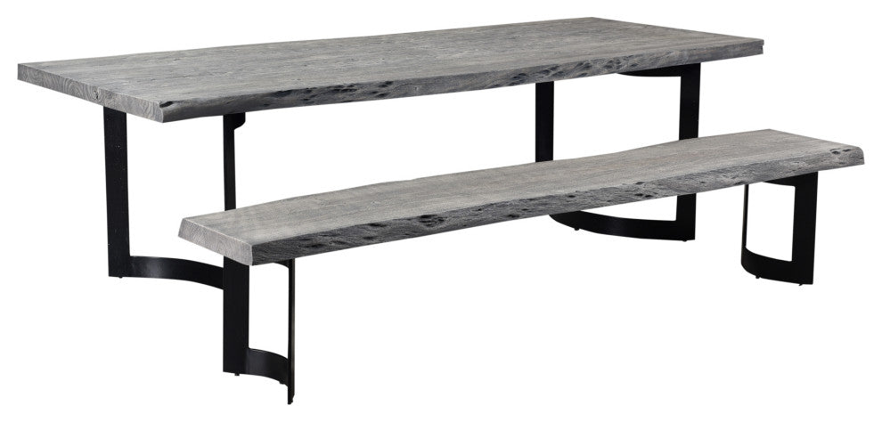 First of A Kind Bent Dining Table Small Weathered Gray