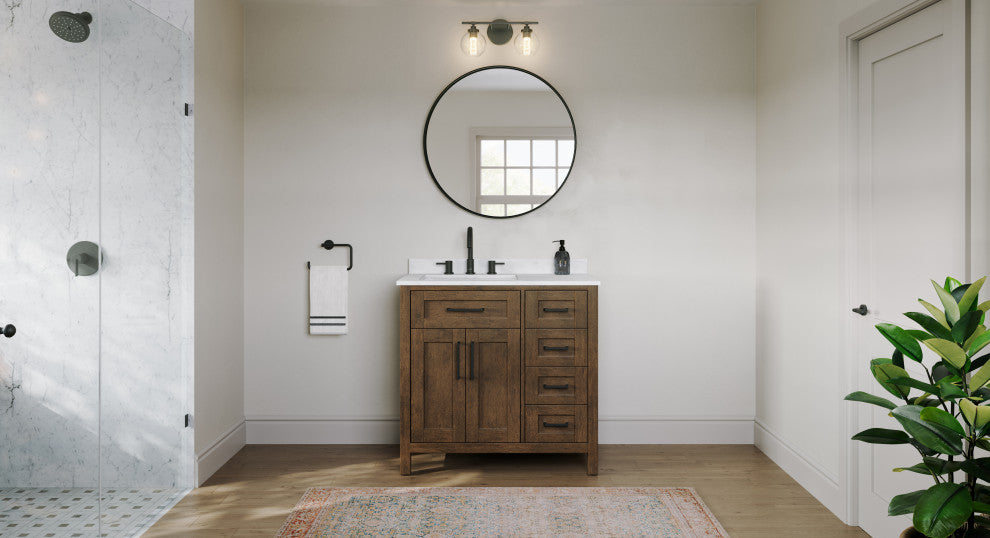 The Oswald Bathroom Vanity, Almond Latte, 36", Single Sink, Freestanding