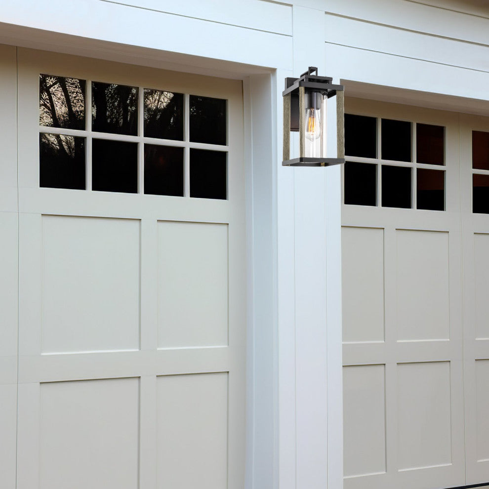 Kira Home Thayer 13" Outdoor Weather Resistant Wall Sconce, Cylinder Glass