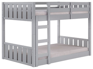 Traditional Twin over Twin Solid Wood Stackable Slat Bunk Bed "“ Grey