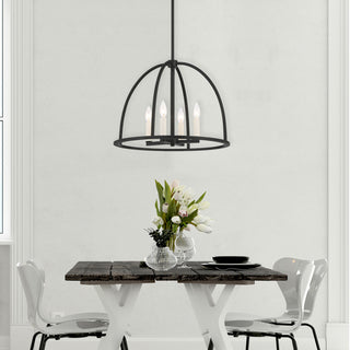 Abbott Four Light Chandelier in Black