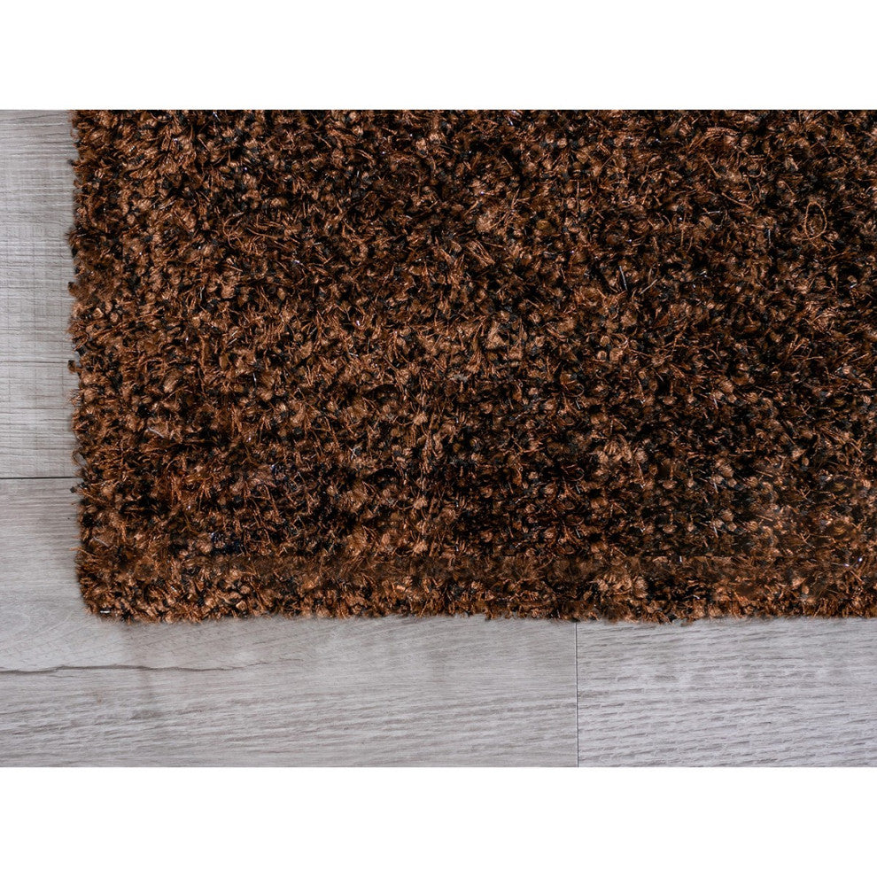 5" x 7" Brown Textured Modern Area Rug