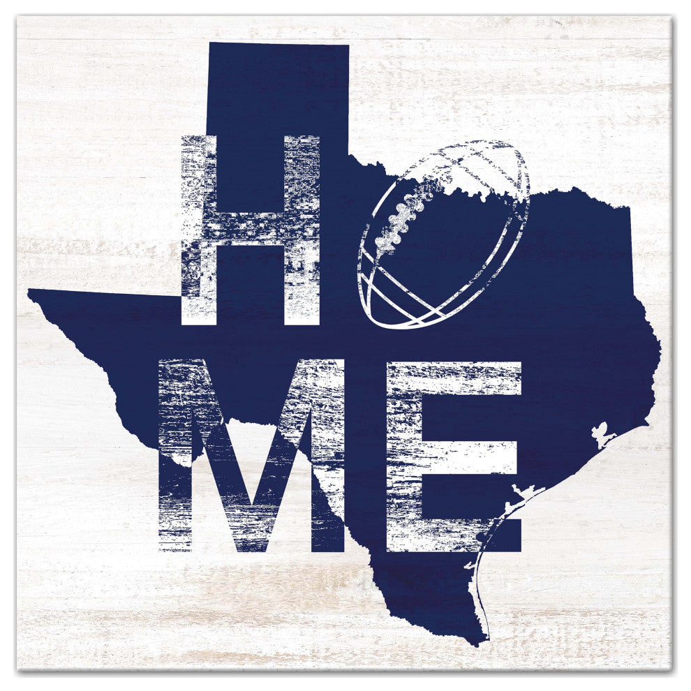 Texas Football State Pride 16x16 Canvas Wall Art, White/Navy