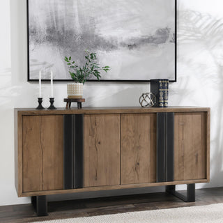 Danica 94" Industrial Reclaimed Oak Wood Sideboard