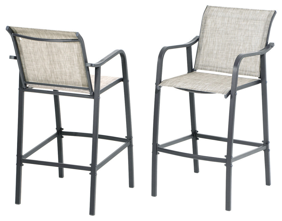 Set of 2 Outdoor bar stoolst Patio Bar Chair,patio furniture set, Gray&brown