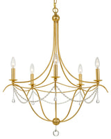 Crystorama Lighting Group 425 Metro 5 Light 28"W Taper Candle - Antique Gold