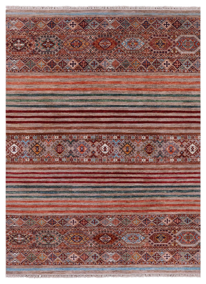 5' 10" X 7' 10" Hand-Knotted Super Kazak Khorjin Wool Rug Q11221
