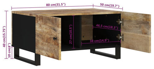 vidaXL Coffee Table Storage Side Table Solid Wood Mango and Engineered Wood