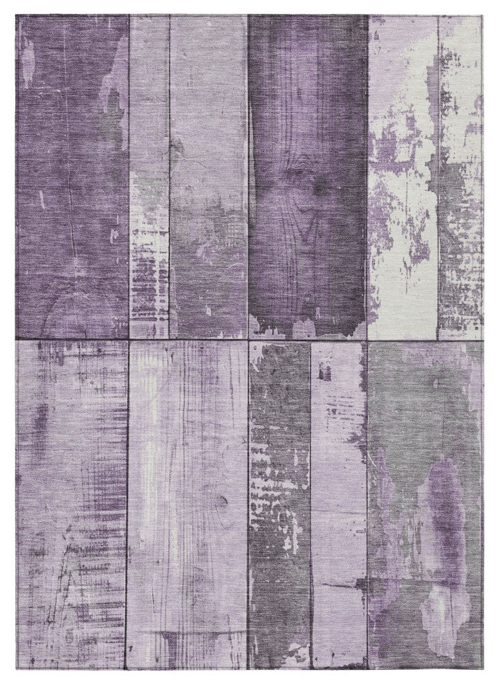 Machine Washable Indoor/Outdoor Chantille ACN1877 Purple 3' x 5' Rug