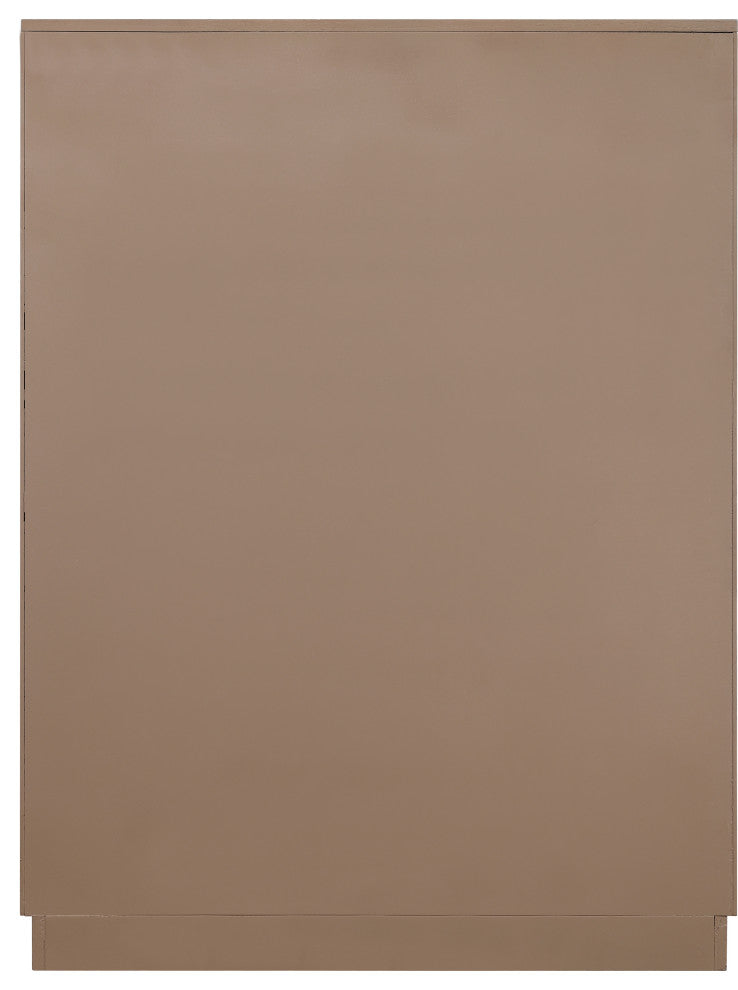 Weave Oak Veneer Chest, Brown