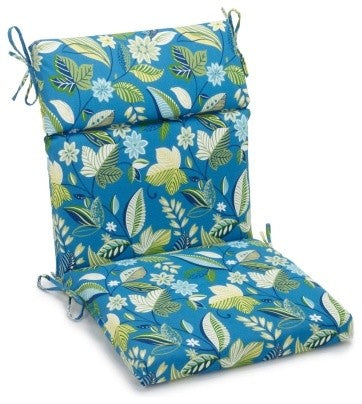 18"x38" Spun Polyester Squared Seat/Back Chair Cushion, Skyworks Caribbean