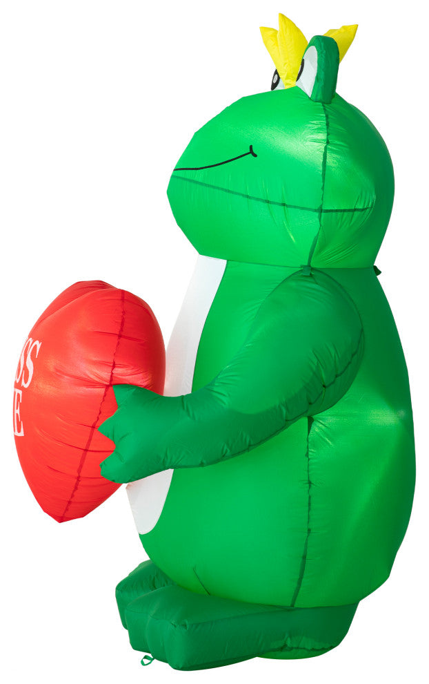 6'H Lighted Valentine's Inflatable Frog With Heart Decor