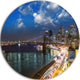 New York City Wonderful Sunset View, Cityscape Disc Metal Artwork, 23"