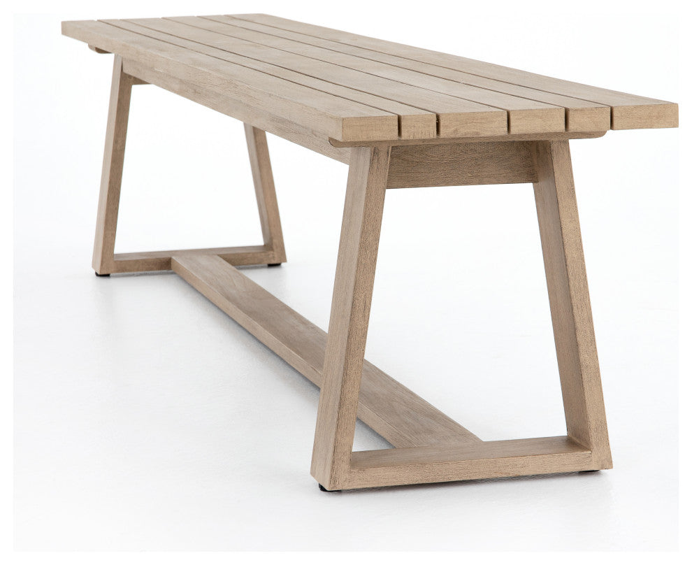 Atherton Outdoor Dining Bench-Brown