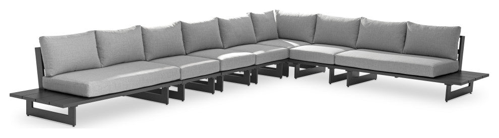 Maldives Grey Water Resistant Fabric Outdoor Patio Modular Sectional