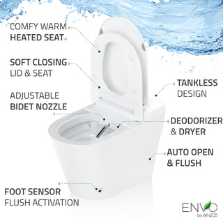 ENVO Echo Elongated Smart Toilet Bidet, White