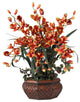 Large Cymbidium Silk Flower Arrangement, Burgundy