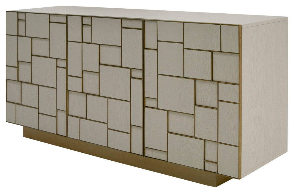 Modrest Auer Mid-Century Modern Cream Ash + Gold Buffet