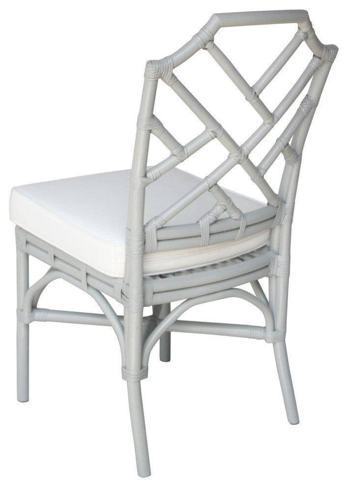 Kara Rattan Dining Side Chair, Gray, Set of 2