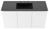 Bryn 48" Wall-Mount Bathroom Vanity, White Black