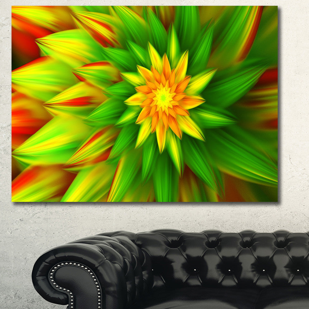 Amazing Dance of Green Petals, Floral Canvas Art Print, 40"x30"
