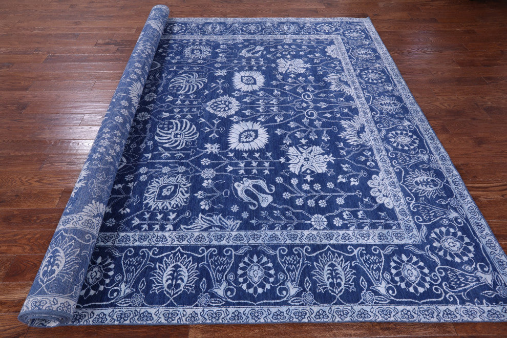 Persian Hand Knotted Wool and Silk Rug 9' 1" X 12' 2" Q12083