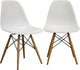 Azzo White Plastic Mid-Century Modern Shell Chair, Set of 2