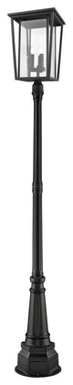 Seoul 3-Light Outdoor Post Mounted Fixture Light In Black