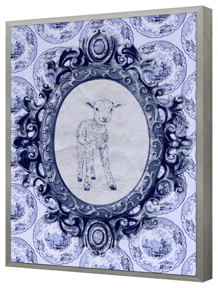 Toile Lamb Fine Art Print, Silver, 20"x15"