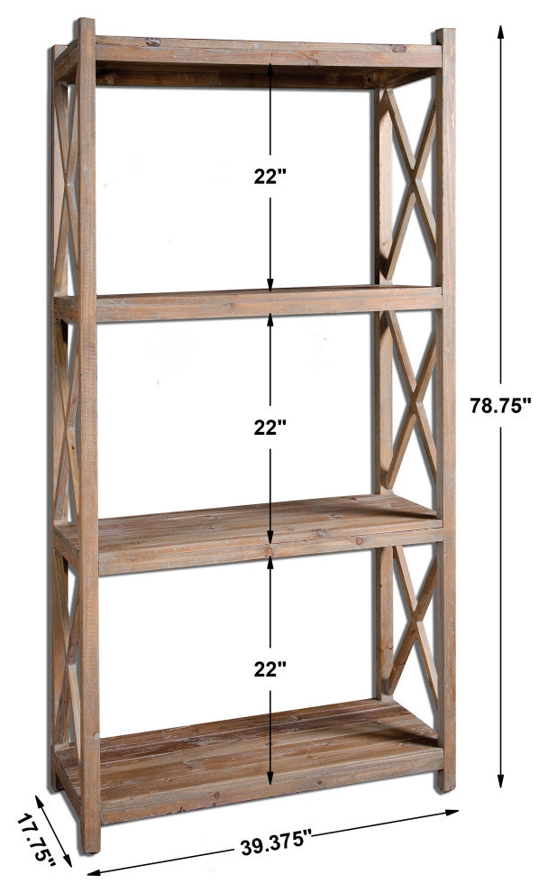 Uttermost Stratford Reclaimed Wood Etagere
