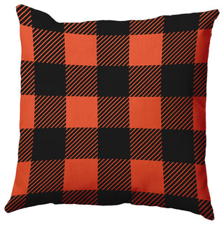 Buffalo Plaid Accent Pillow, Harvest Orange, 18"x18"