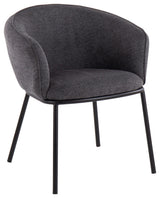 Ashland Chair, Black Steel, Charcoal Fabric