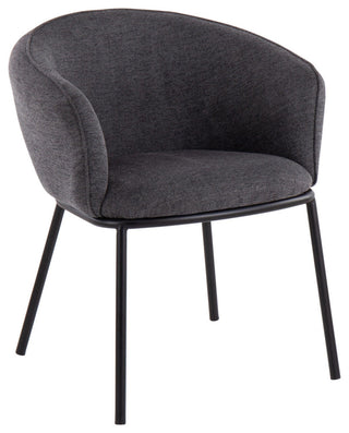 Ashland Chair, Black Steel, Charcoal Fabric