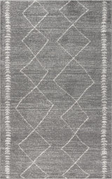 Zaina Moroccan Beni Souk Area Rug, Gray/Cream, 8 X 10