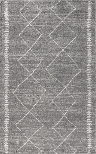 Zaina Moroccan Beni Souk Area Rug, Gray/Cream, 8 X 10