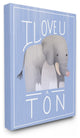 The Kids Room I Love You A Ton Elephant Blue Canvas Wall Art, 16"x20"