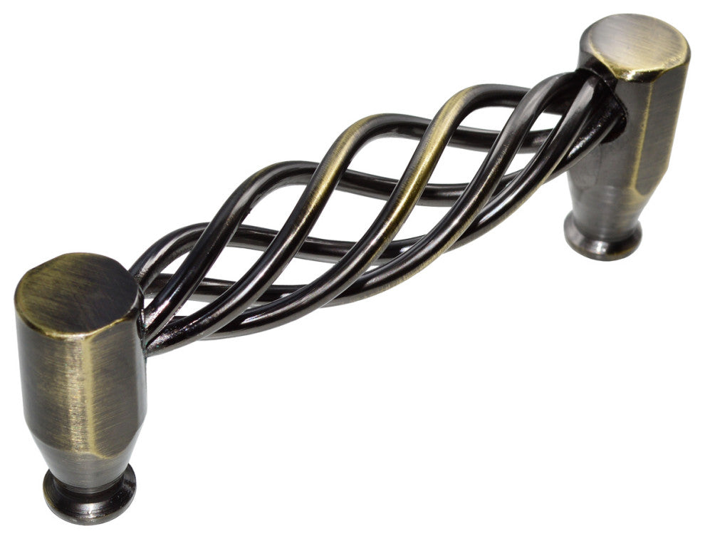 Utopia Alley Aire Antique Brass Cabinet Pull, 3.8" Center to Center, 25 Pack