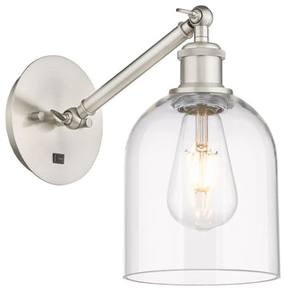 Ballston-Bella 1-Light 6" Sconce, Up/Down Arm, Brushed Satin Nickel, Clear