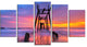 "Discarded Wooden Bridge At Sunset" Sea Pier Wall Art, 5 Panels, 60"x32"